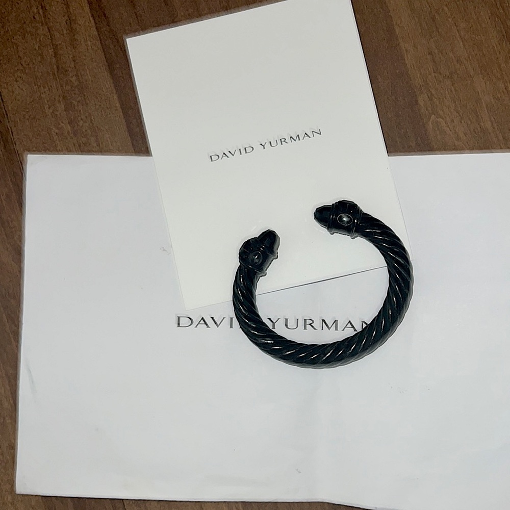 David Yurman 10MM Aluminum Cable Black Bracelet